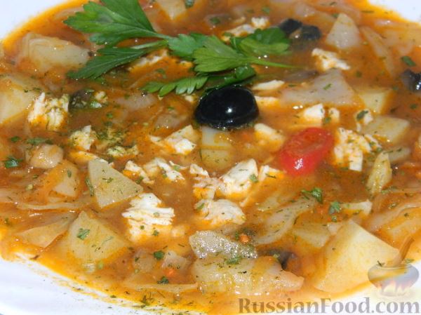 Зимний суп-солянка из капусты