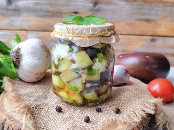 Маринованные баклажаны с петрушкой на зиму в банках
