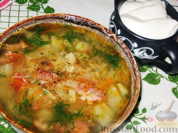 Щи ленивые на копченостях