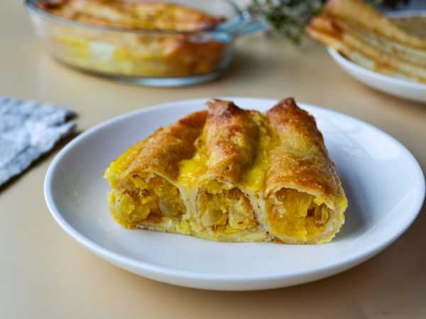 Запеканка из блинов с тыквой